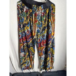 Kimberly C Womens Paisley Print Wide Leg Pants Multi Color‎ Elastic Waist Boho